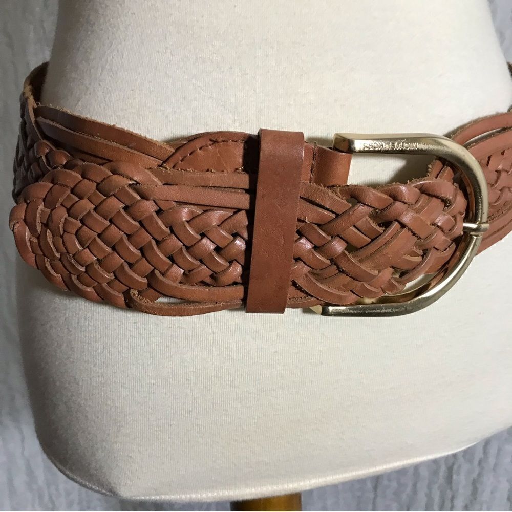 Michael Kors Braided Leather Belt Size Small - Picture 4 of 9
